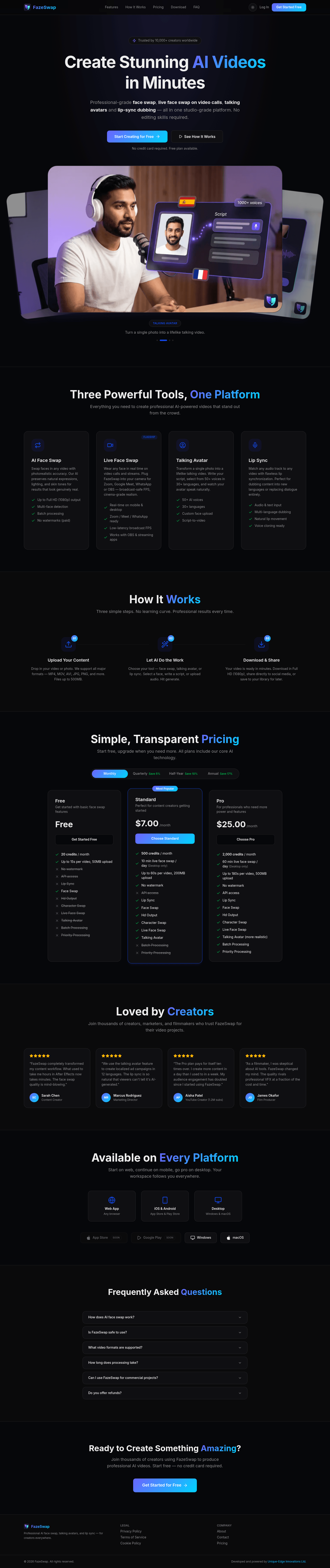 FazeSwap — AI Face Swap Platform