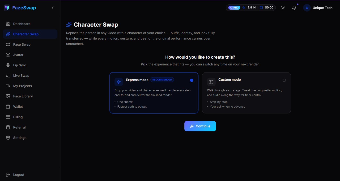 FazeSwap — AI Face Swap Platform screenshot 4